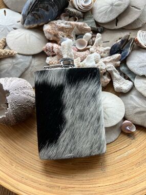Myra Cowhide Leather Hip Flask 8oz Western Boho Gift Unisex Stainless Steel